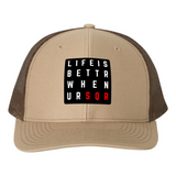 $SQRCAT Life Is Bettr Wen UR SQR Snapback Cap
