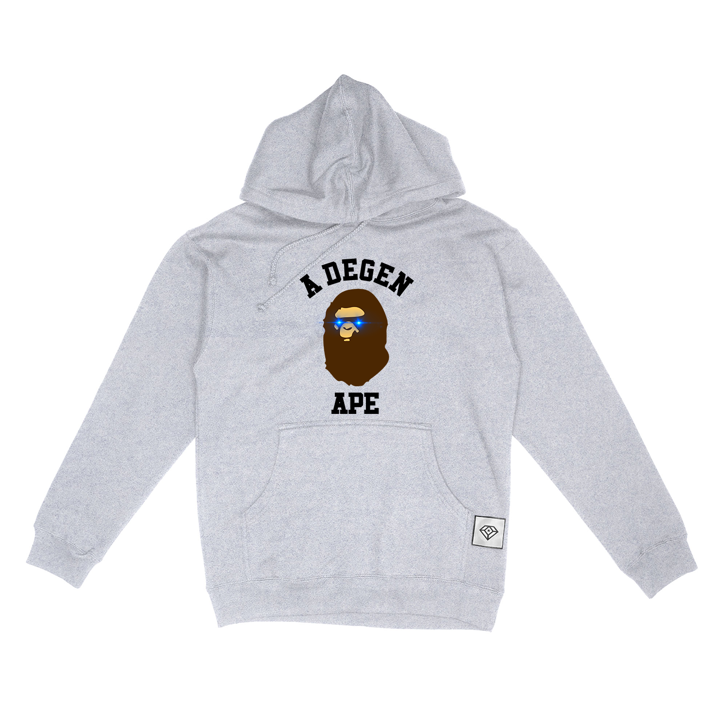 A Degen Ape Crypto Hoodie Grey