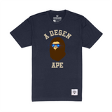 A Degen Ape Crypto T Shirt Navy