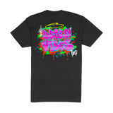 Pure Degen Vibes Hand Drawn Graffiti T-shirt - Pink