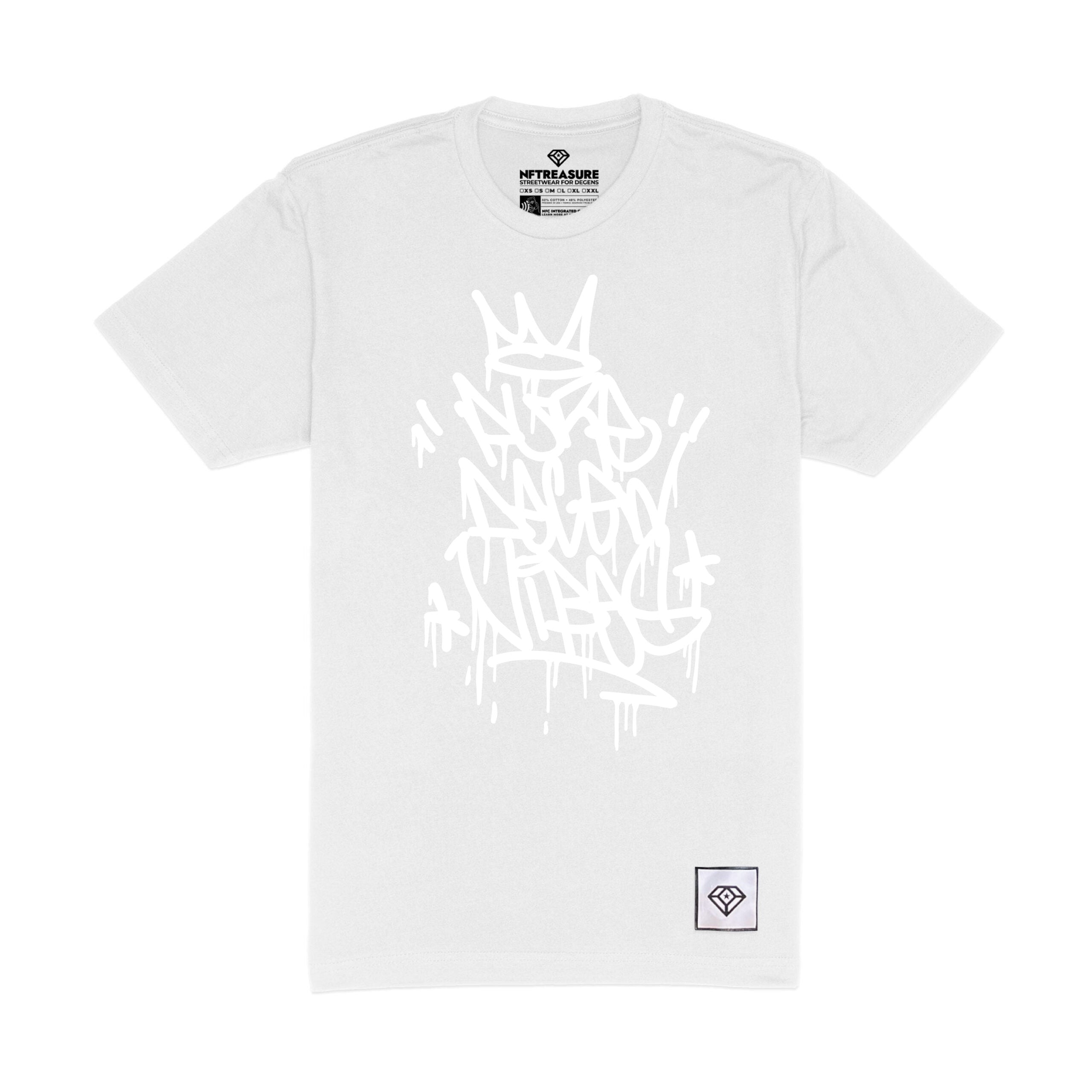 Pure Degen Tag style Graffiti T-shirt Whiteout