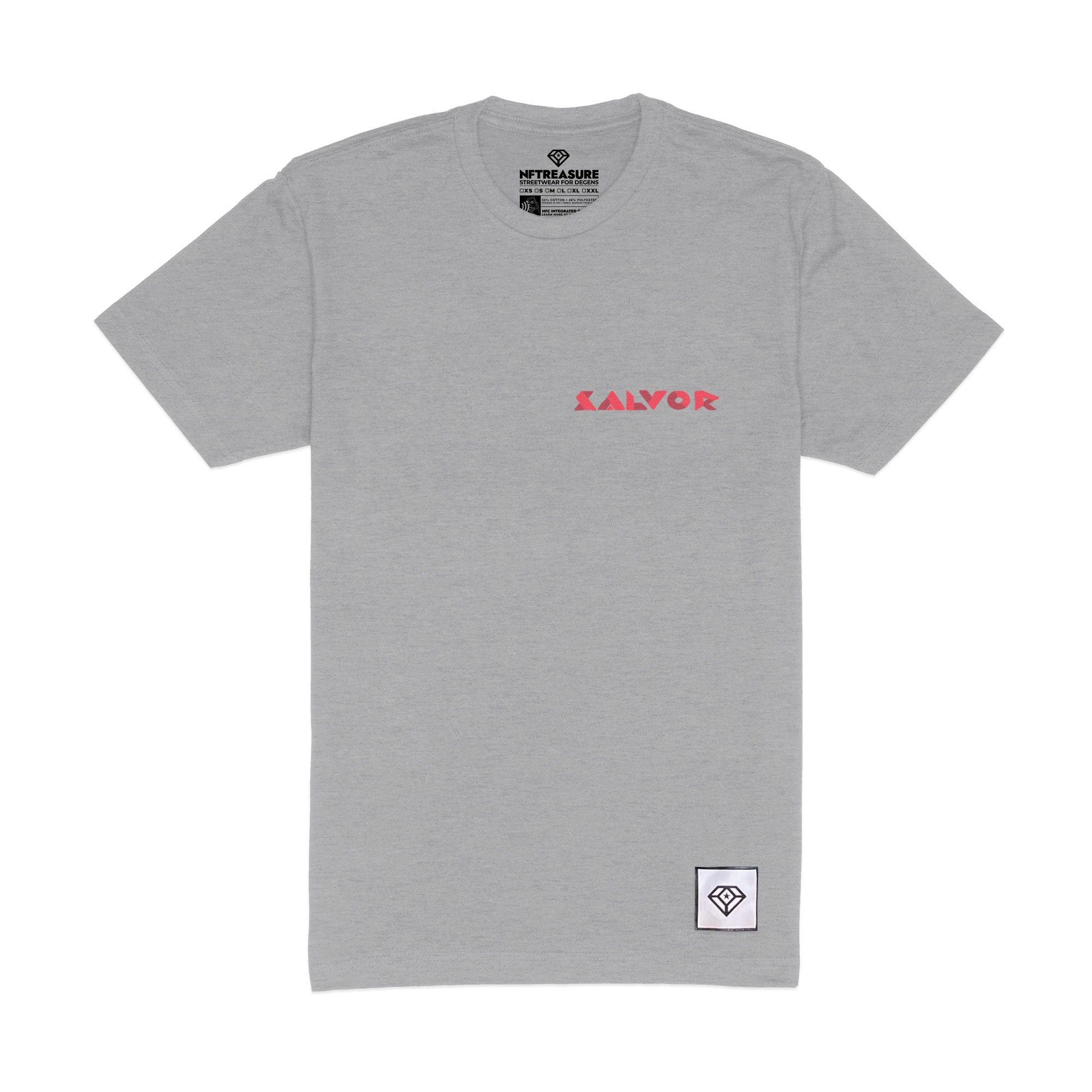 Salvor Typemark Logo Front & Modern Red Robot Back - T-Shirt