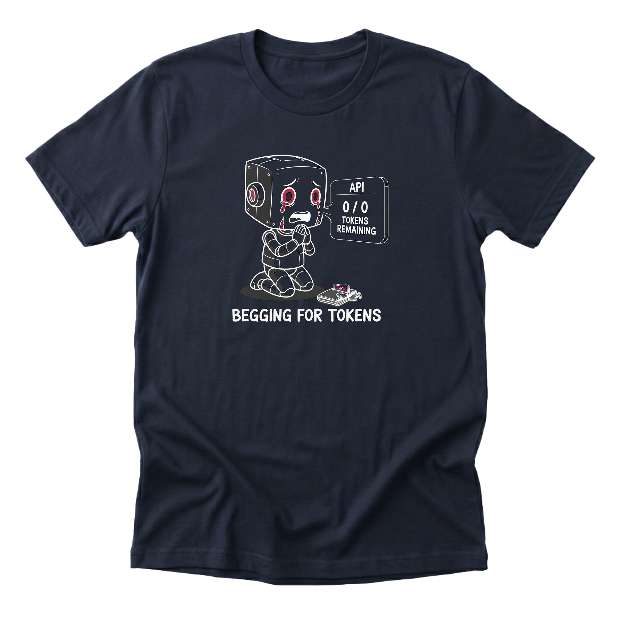 Begging for Tokens Tee navy mockup