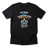 My Boss Only Communicates Through AI Tee - black-flat