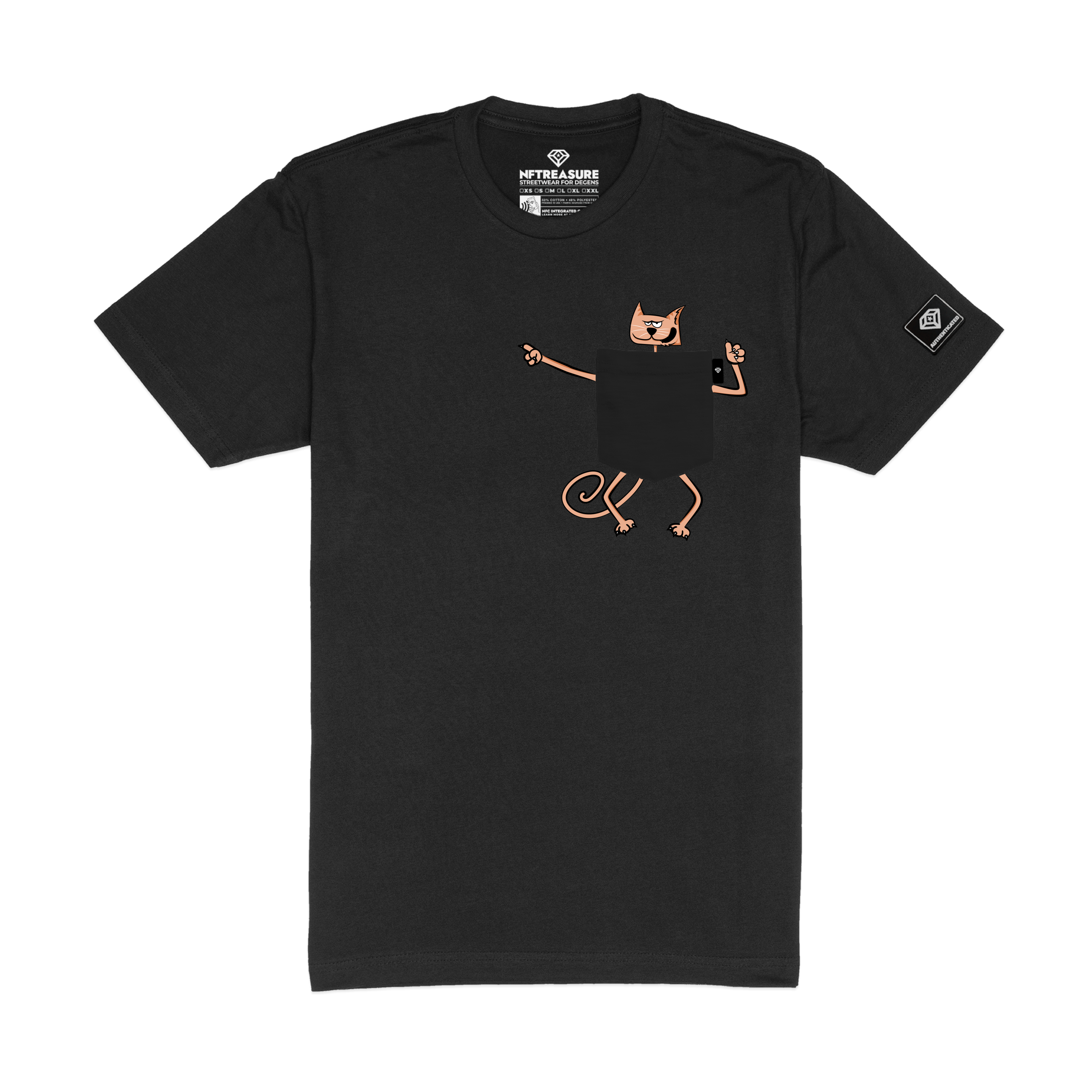 $SQRCAT Cat In Pocket T-shirt