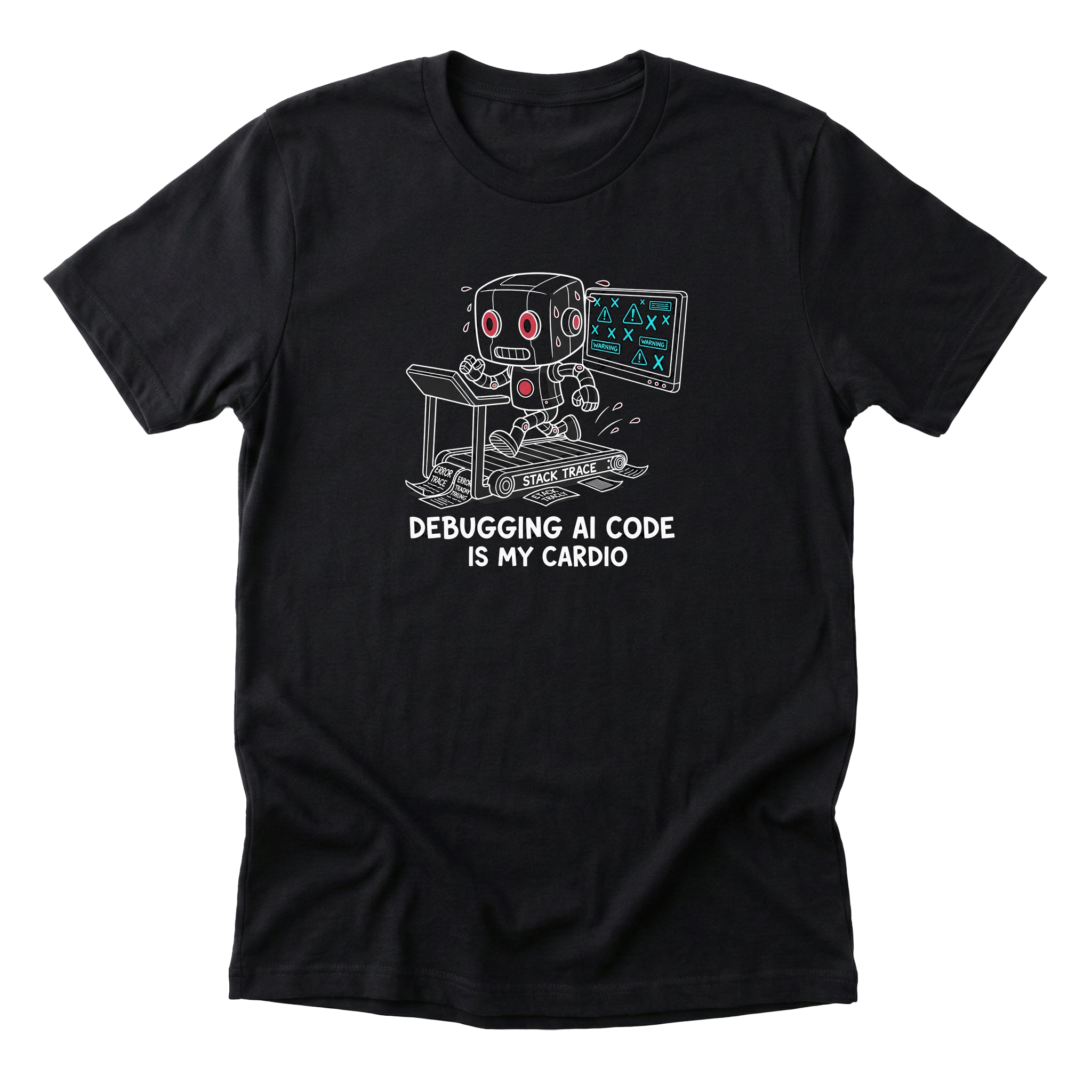 Debugging AI Code Is My Cardio Tee black mockup