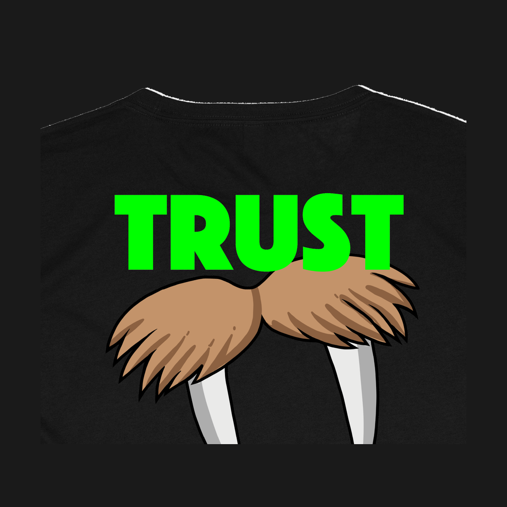$Hefe "TRUST THE TUSK" Crop T-Shirt - Design Closeup