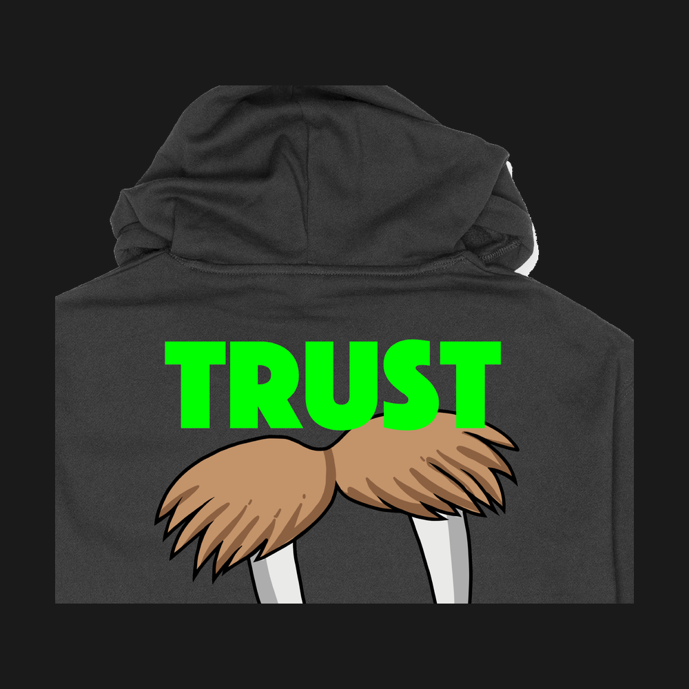 $Hefe "TRUST THE TUSK" Crop Hoodie - Design Closeup