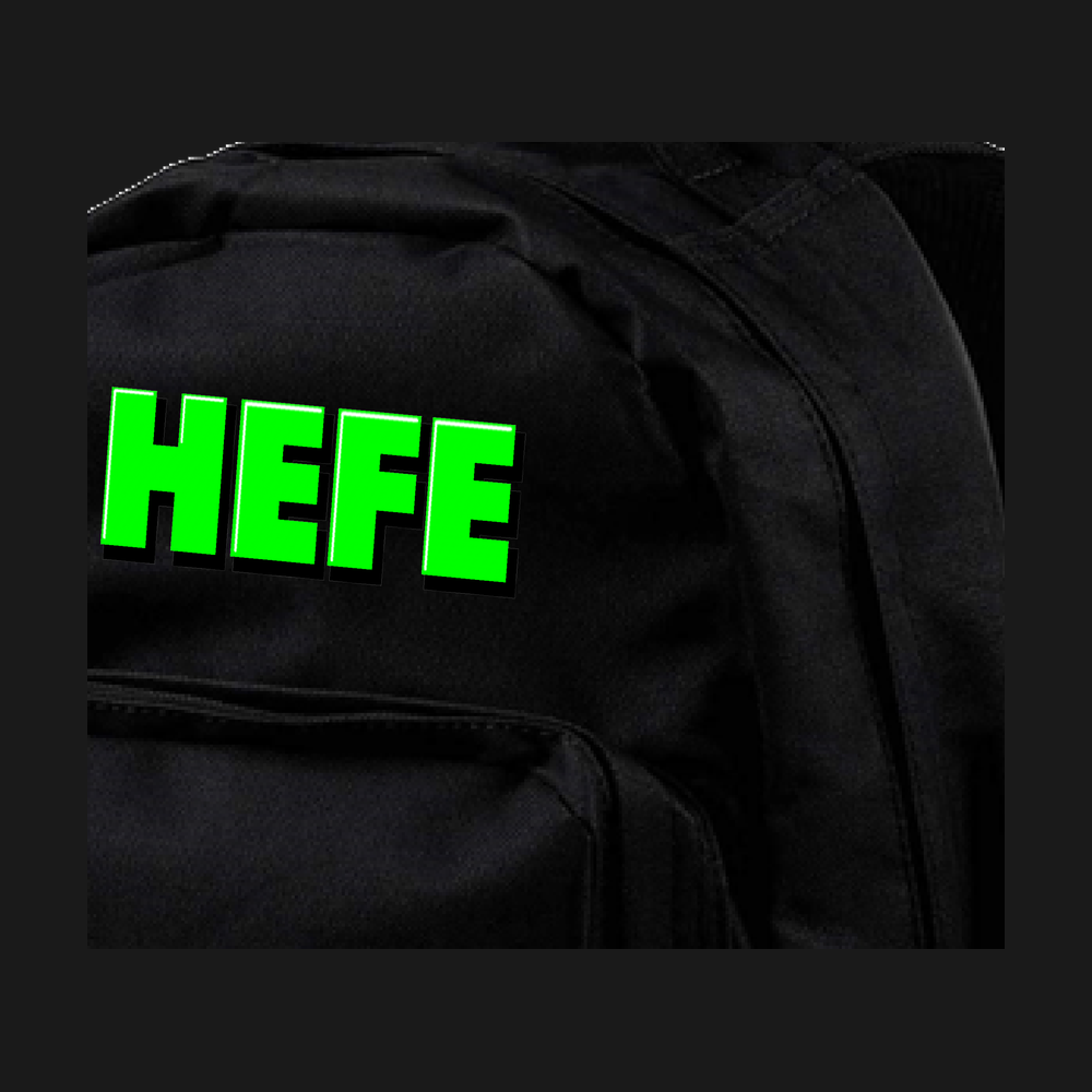 $HEFE Black Backpack - Design Closeup