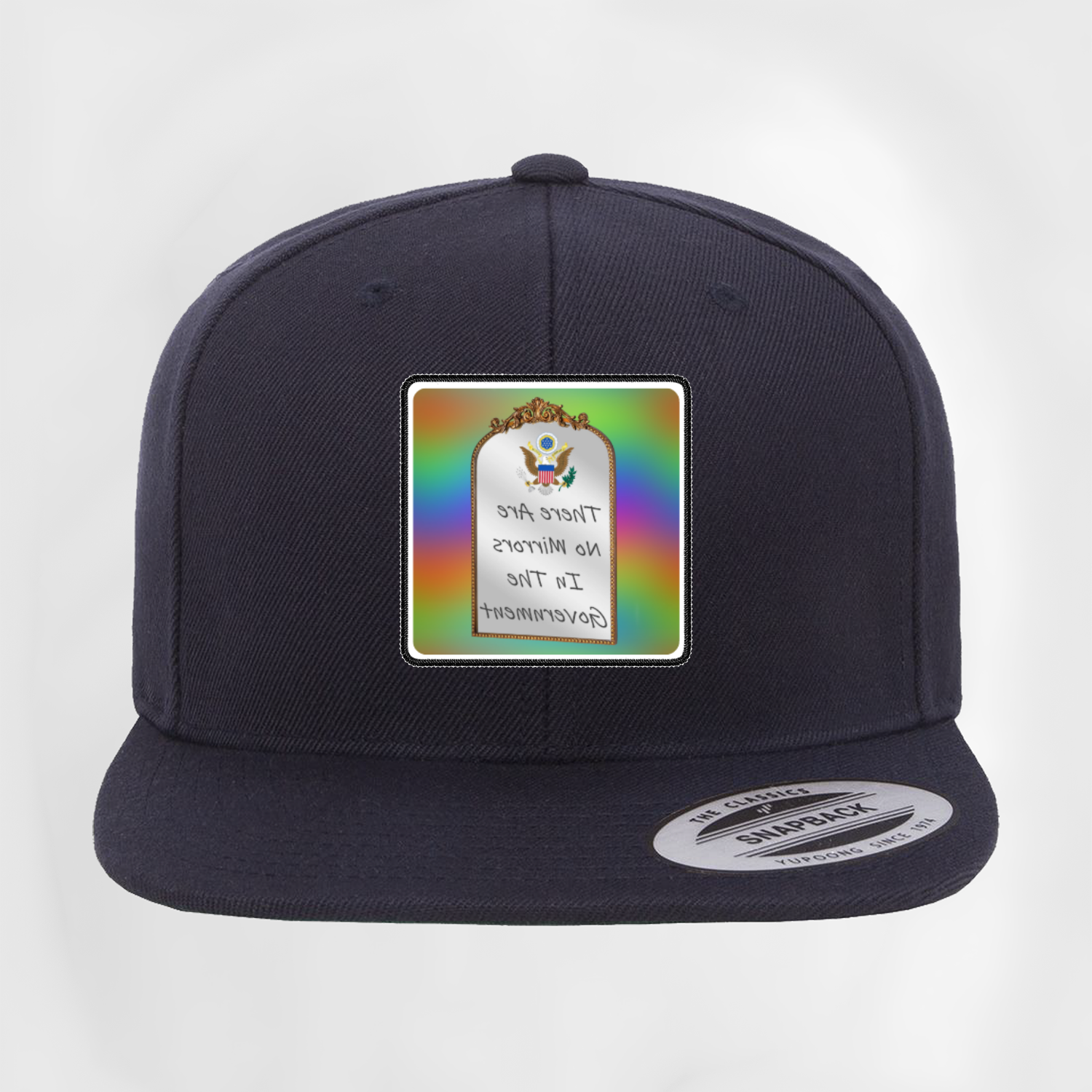 No Government Mirrors Reflected Text Patch Hat