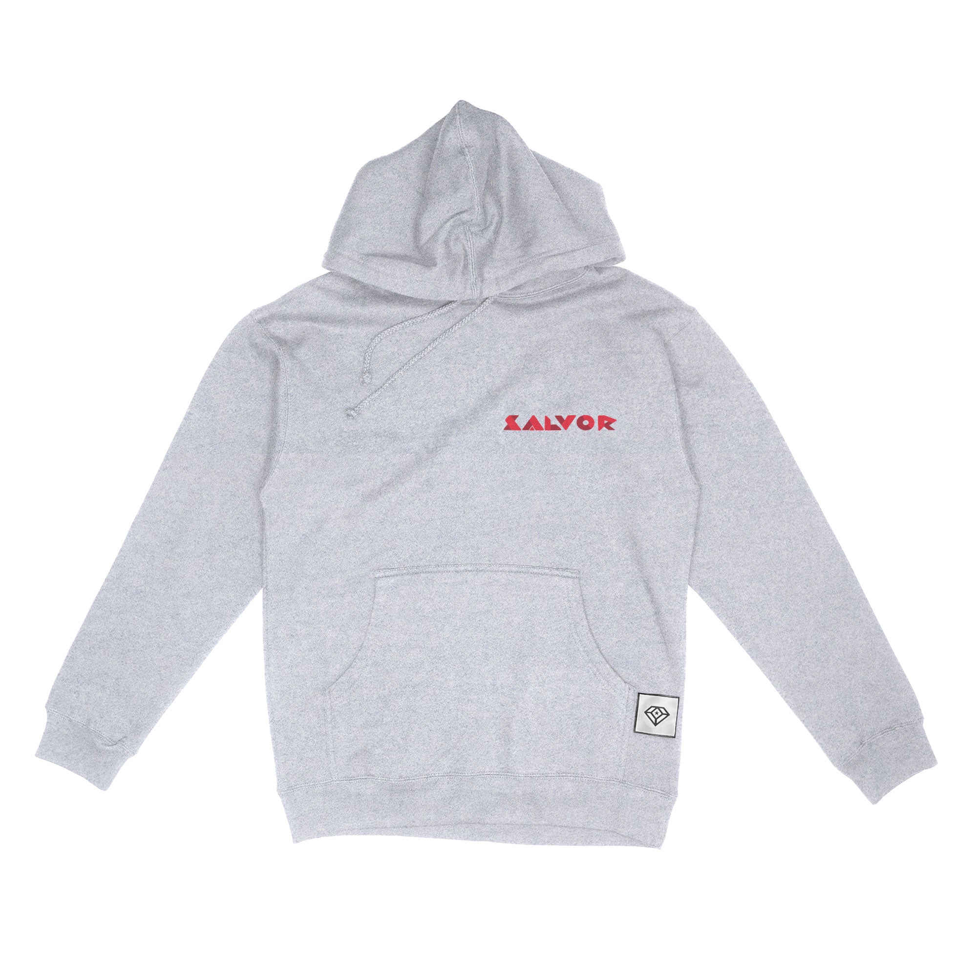 Salvor Typemark Logo Front & Red Modern Robot Back - Hoodie