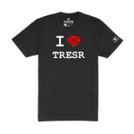 I 💎 TRESR – Logo Tee – White Text on Black