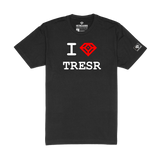 I 💎 TRESR – Logo Tee – White Text on Black