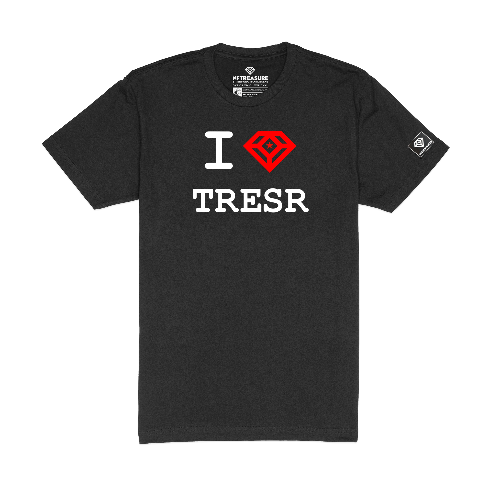 I 💎 TRESR – Logo Tee – White Text on Black