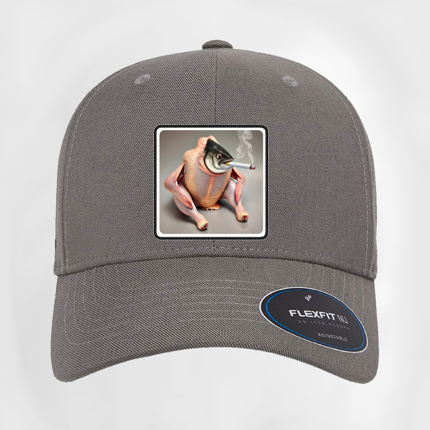 The Smoking Chicken Fish Curved Patch Hat