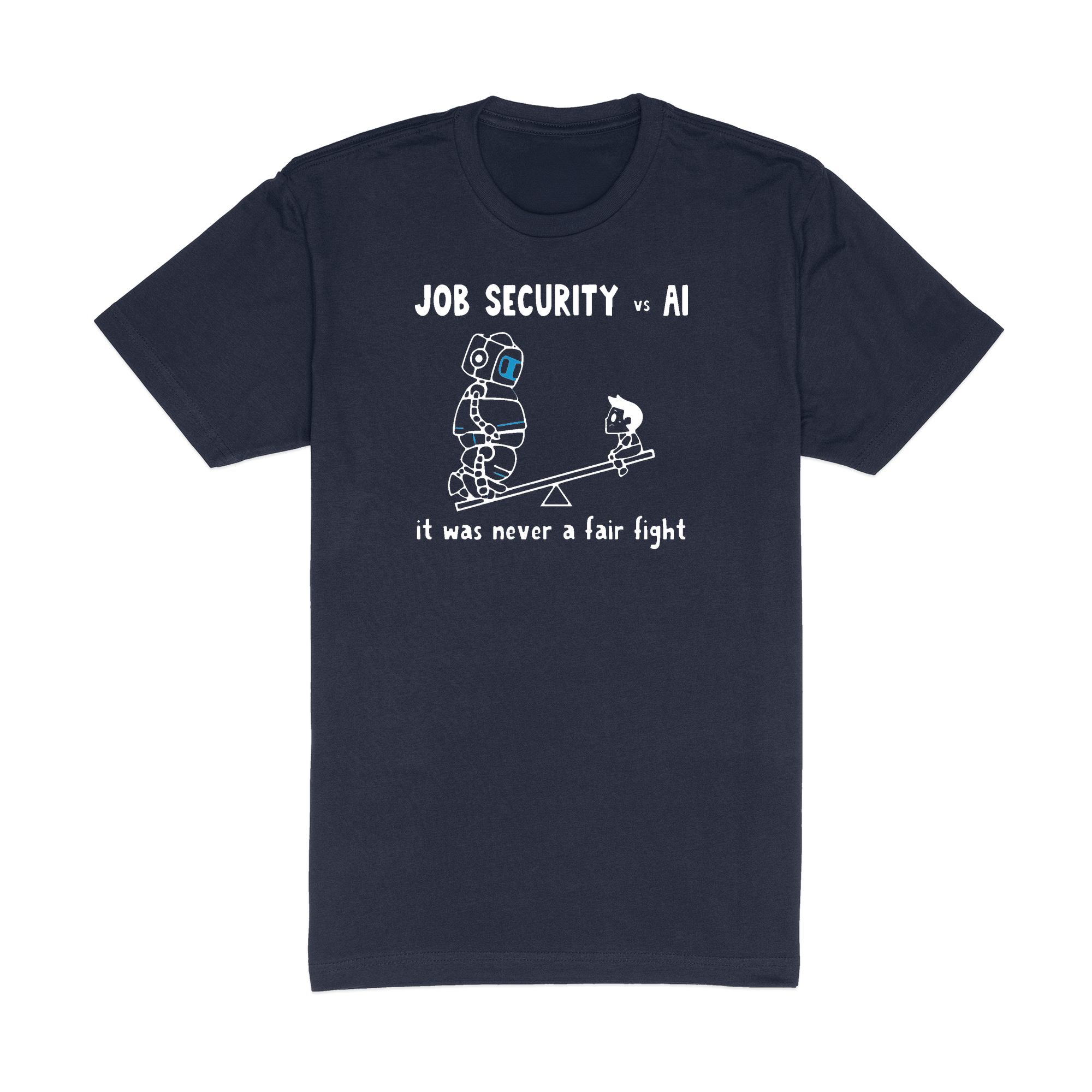 Job Security vs AI Tee - White