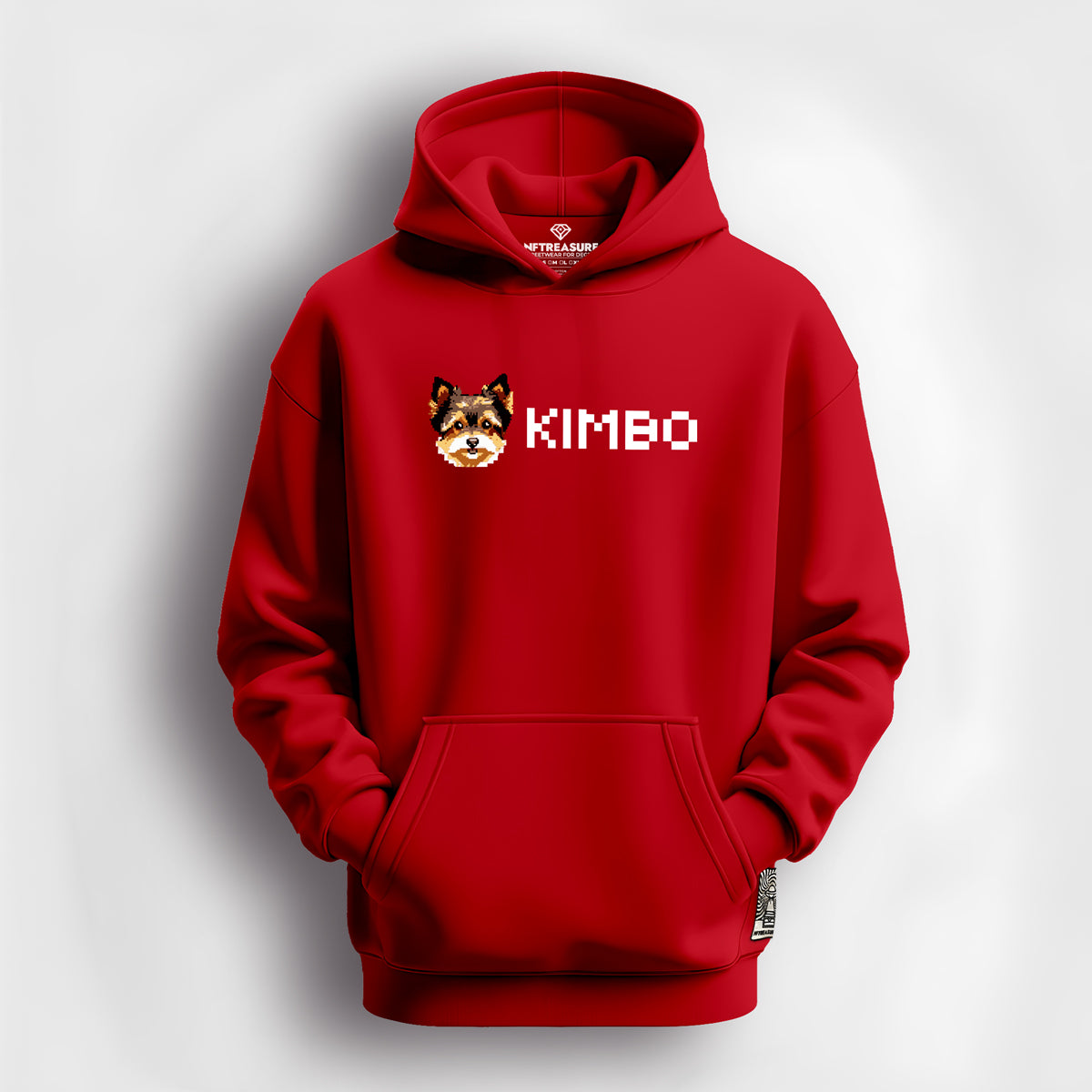 Kimbo-Logo-RED-NFTreasure-Hoody-Front