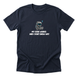 My Code Works navy tee