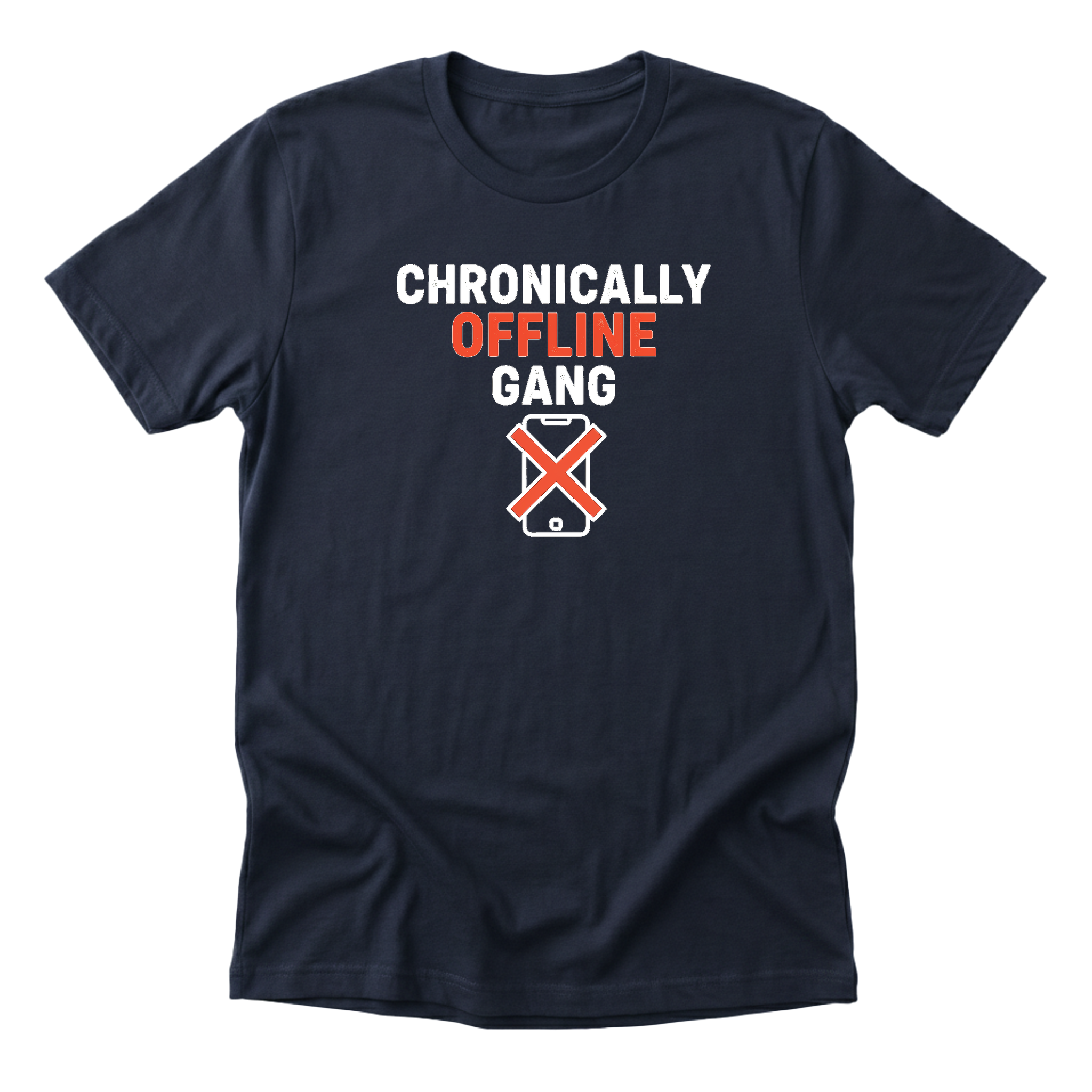 Chronically Offline Gang Tee - navy-flat