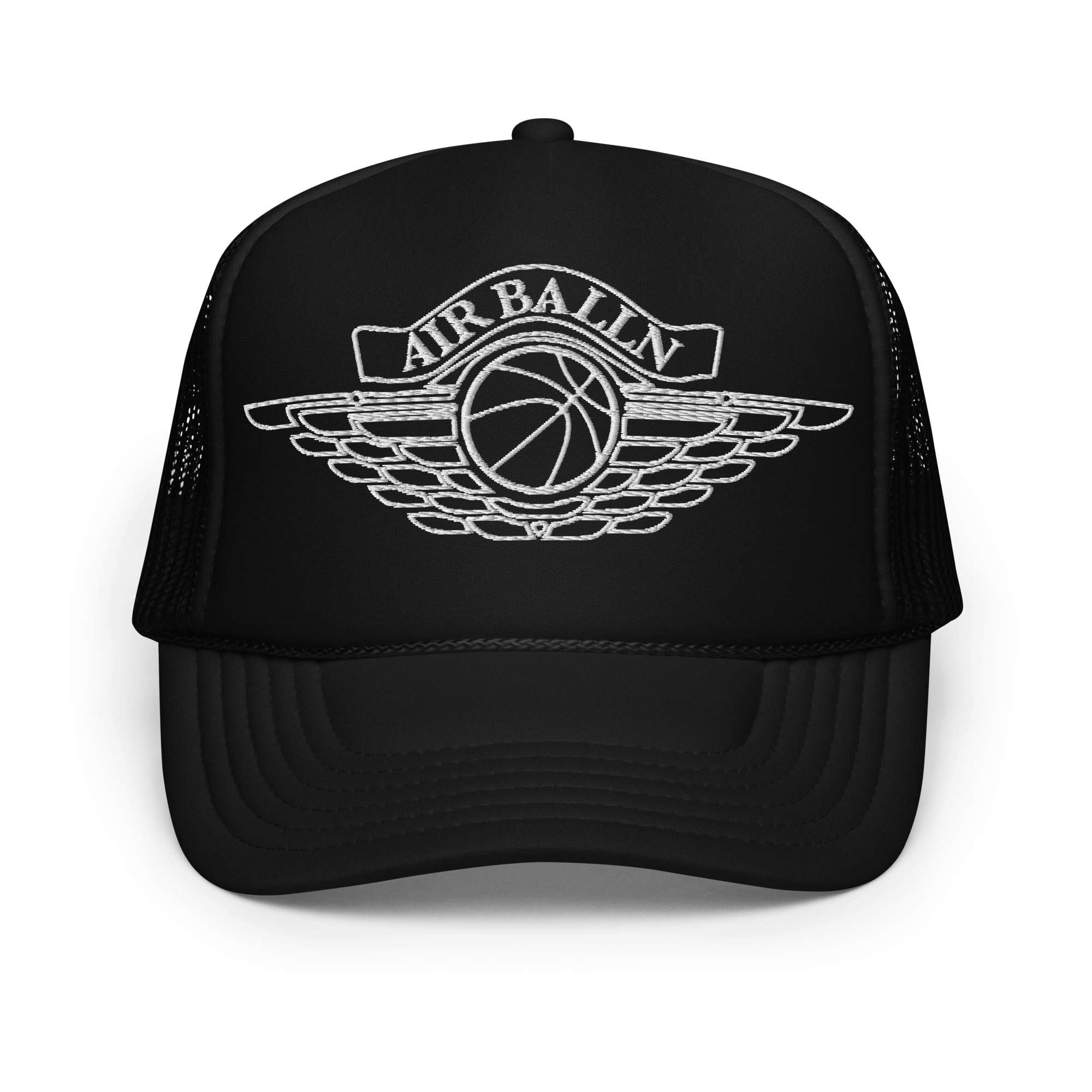 Air $BALLN Snapback Trucker Cap Black/White