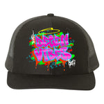 Pure Degen Vibes Hand Drawn Graffiti Pink - Black Snapback Cap