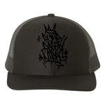 Pure Degen Tag style Graffiti Snapback Cap Blackout
