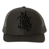 Pure Degen Tag style Graffiti Snapback Cap Blackout