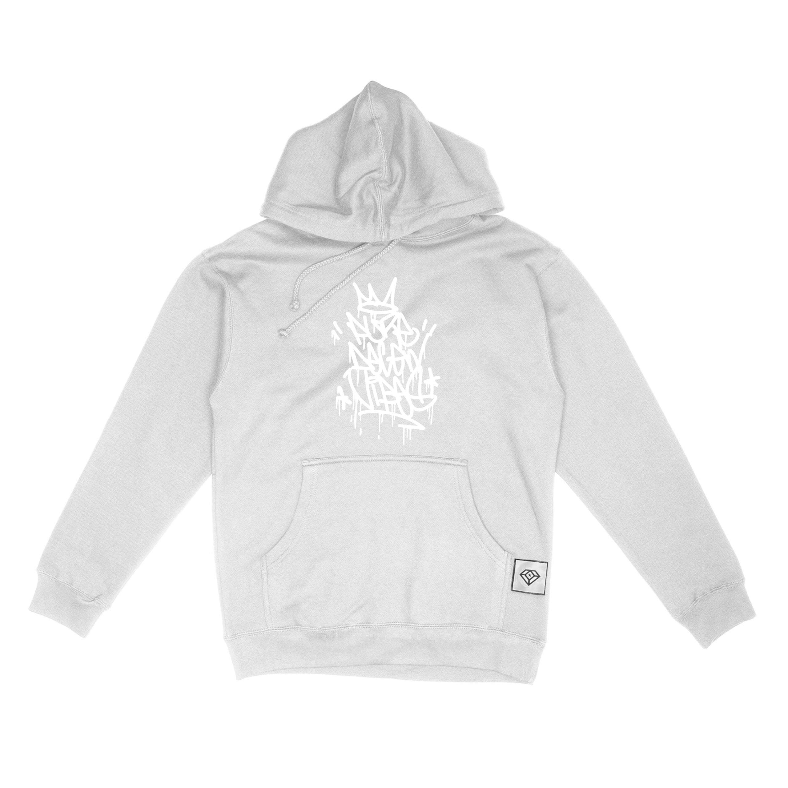Pure Degen Tag style Graffiti Hoodie Whiteout