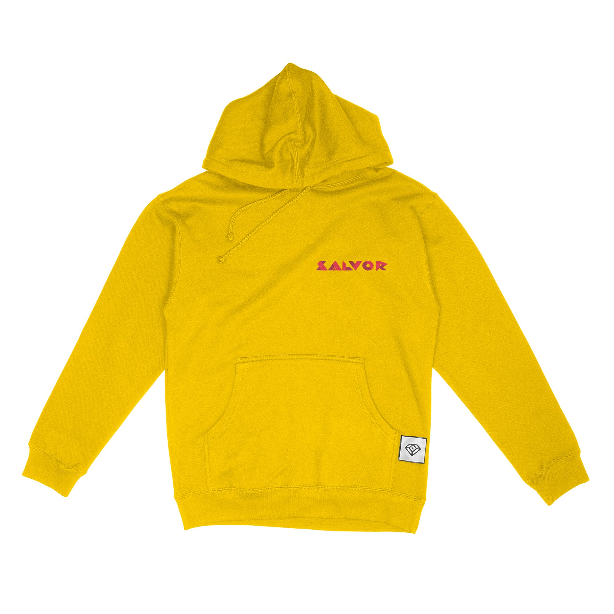 Salvor Typemark Logo Front & White Modern Robot Back - Hoodie