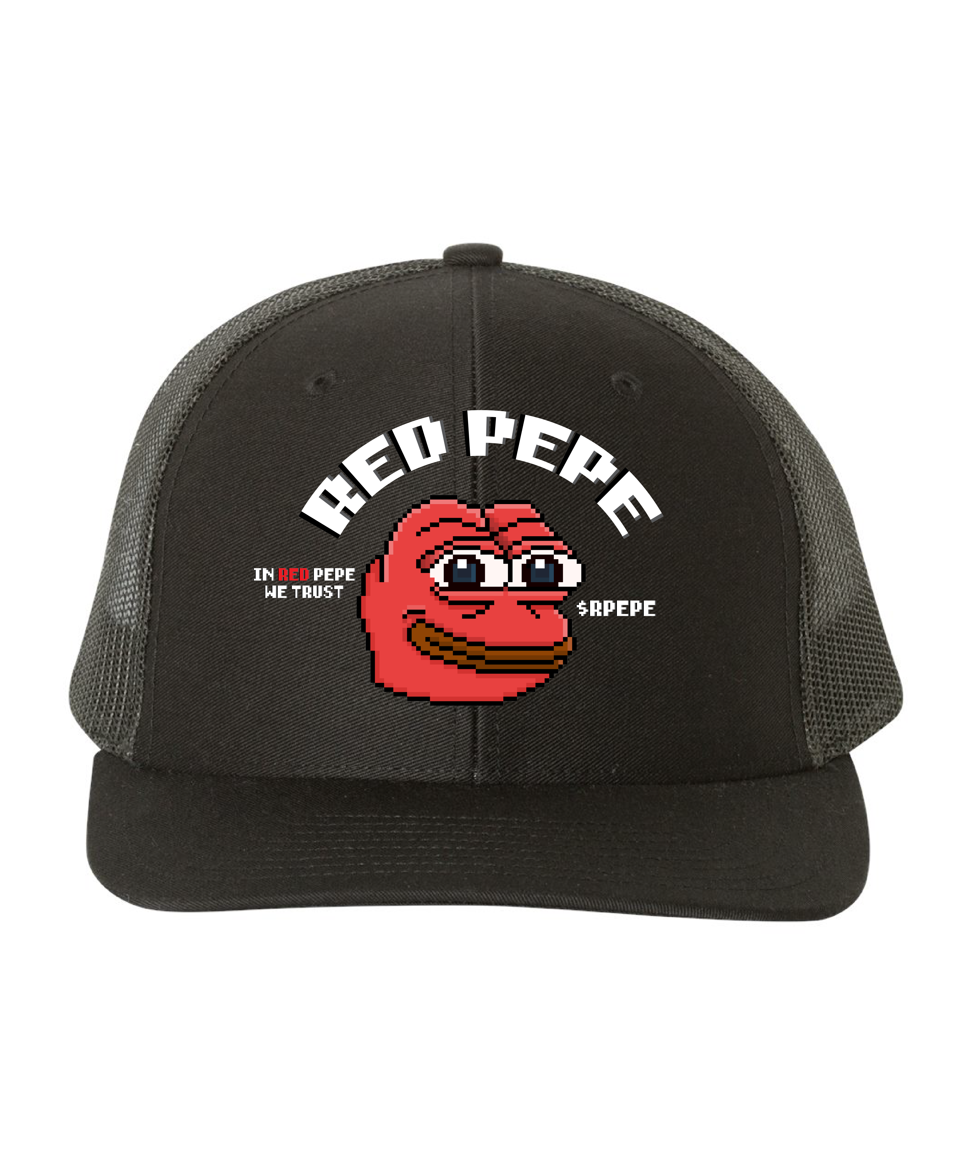 8 bit Pixelated Red Pepe Snapback Cap
