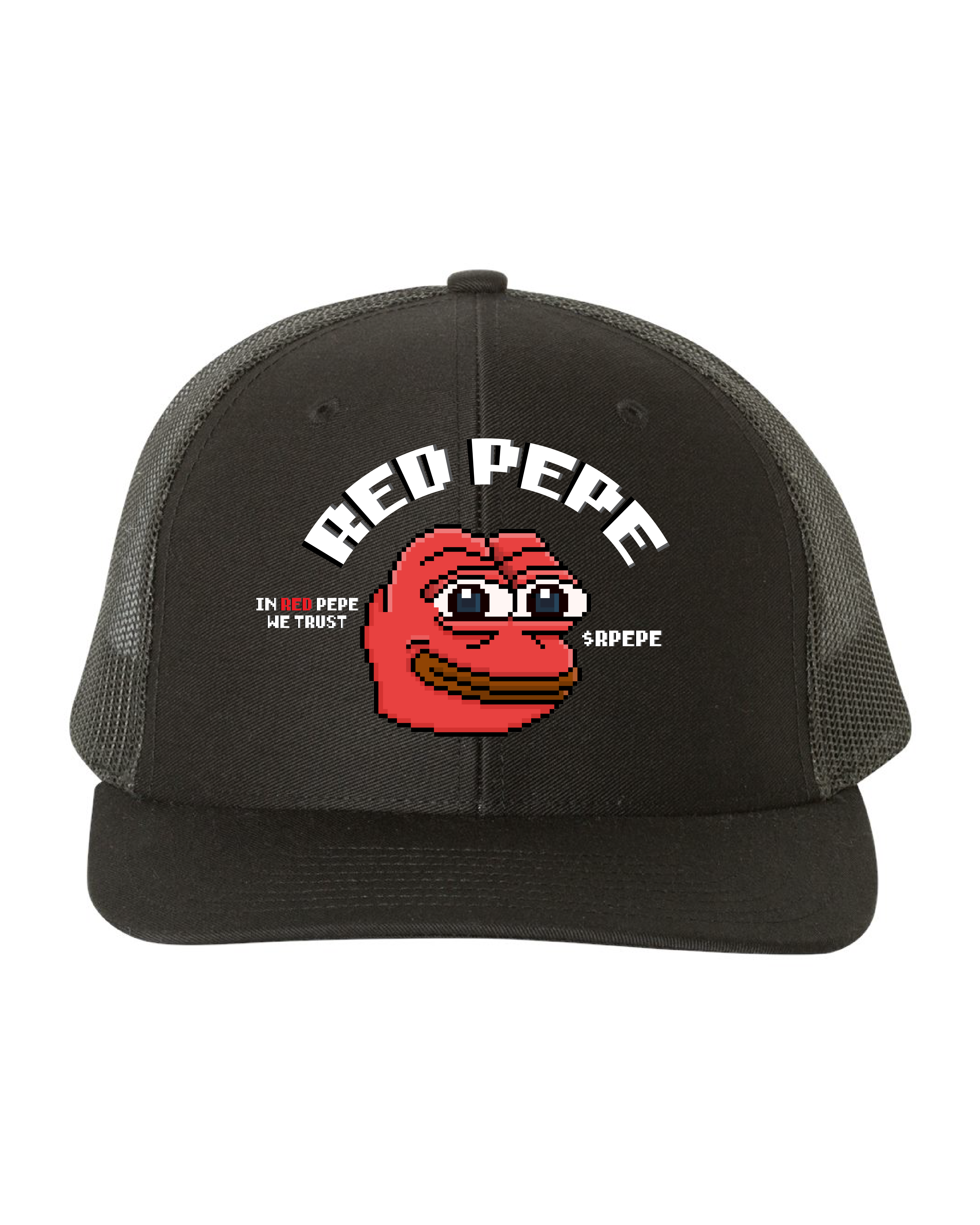 8 bit Pixelated Red Pepe Snapback Cap