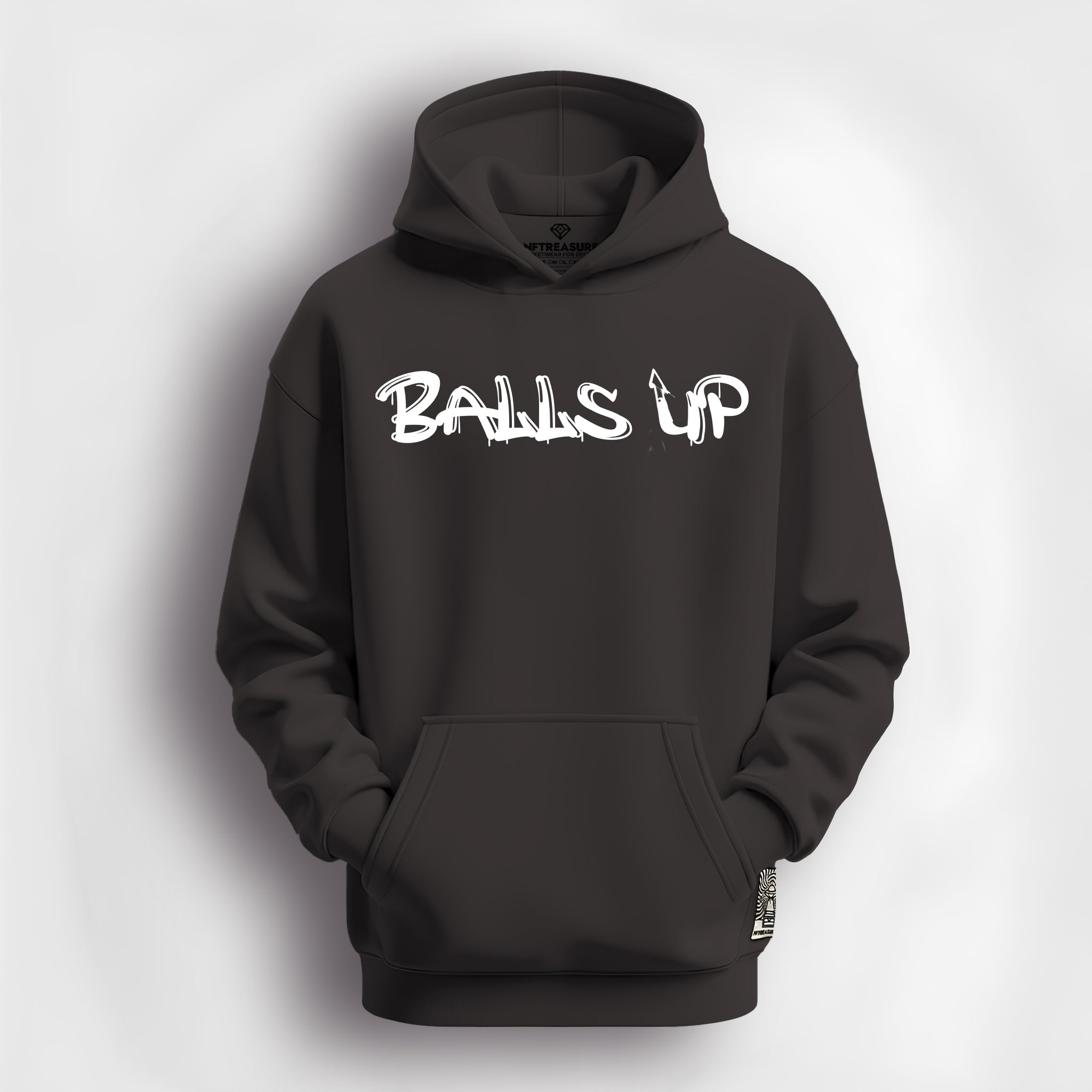 Balls Up Middle Finger (Front) Hoodie