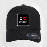 I 💎 TRESR – Logo Patch on Black Curved Cap