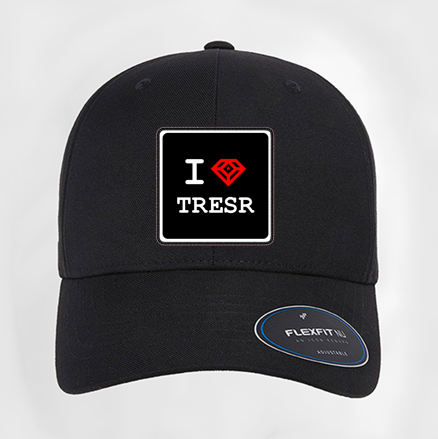 I 💎 TRESR – Logo Patch on Black Curved Cap