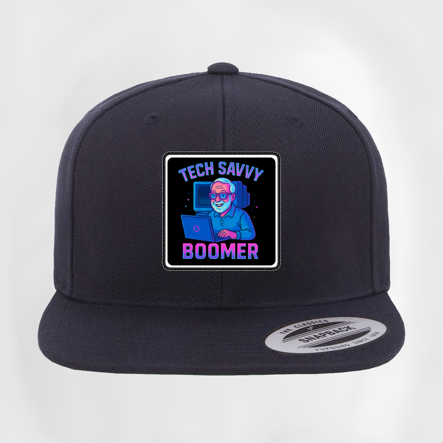 Male Tech Savvy Boomer Flat Patch Hat
