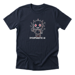 Sycophantic AI Tee navy mockup