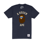 A Degen Ape Crypto T Shirt Navy
