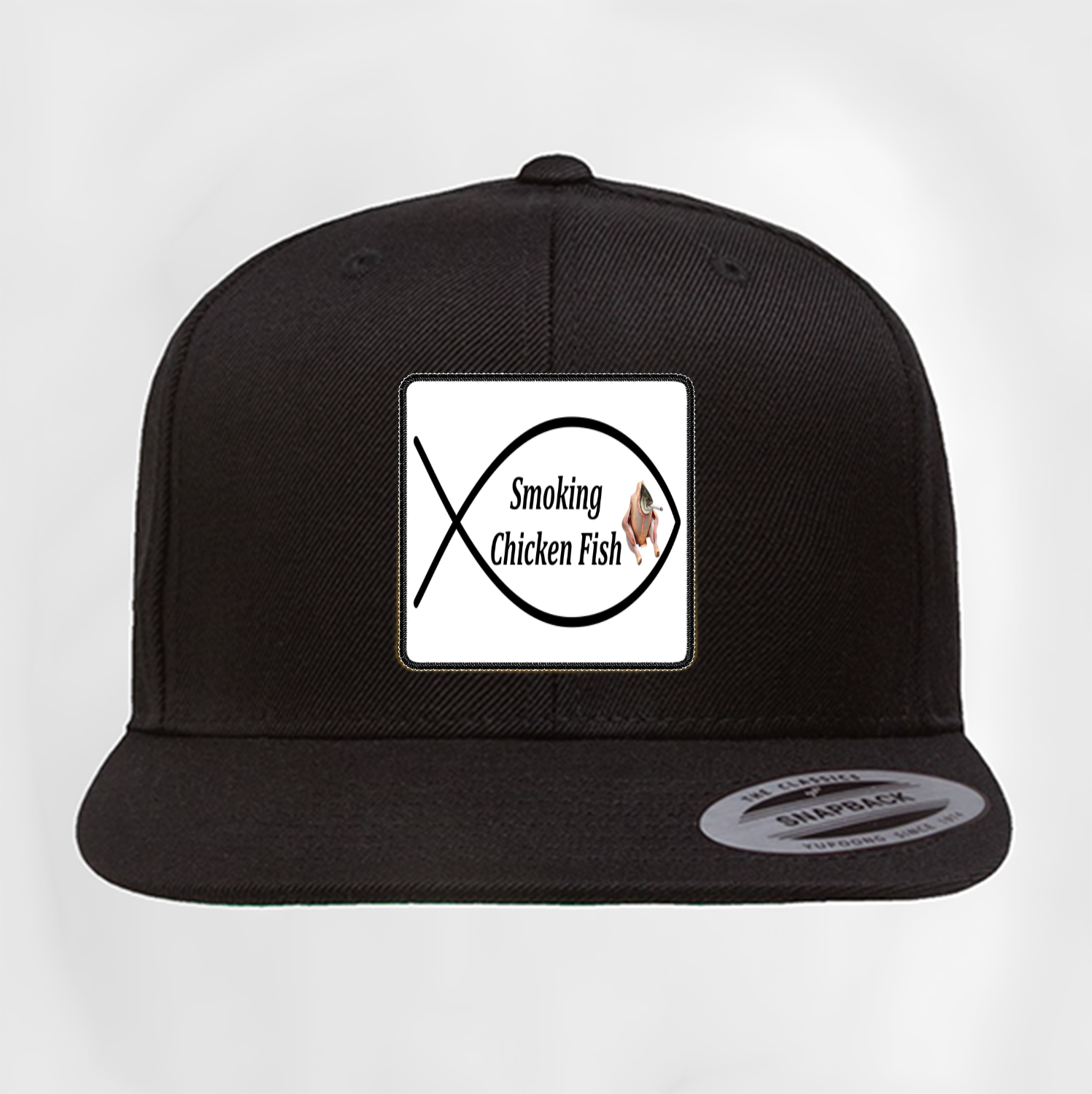 Smoking Chicken Fish Patch Hat