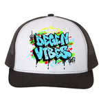 Pure Degen Vibes Hand Drawn Graffiti Light Blue - White Snapback Cap