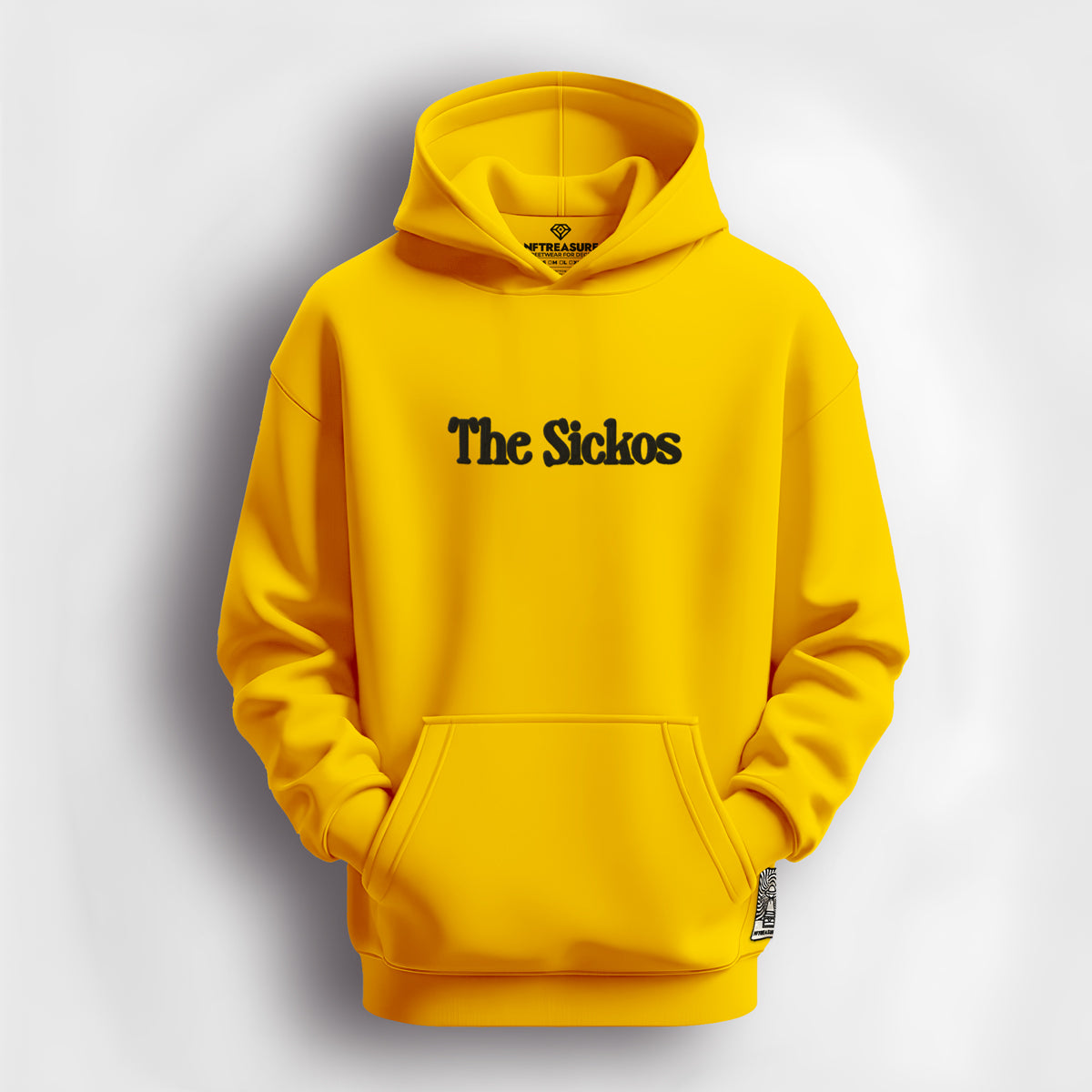 Embroidered-Sicko-BLACKGold-NFTreasure-Hoody-Front