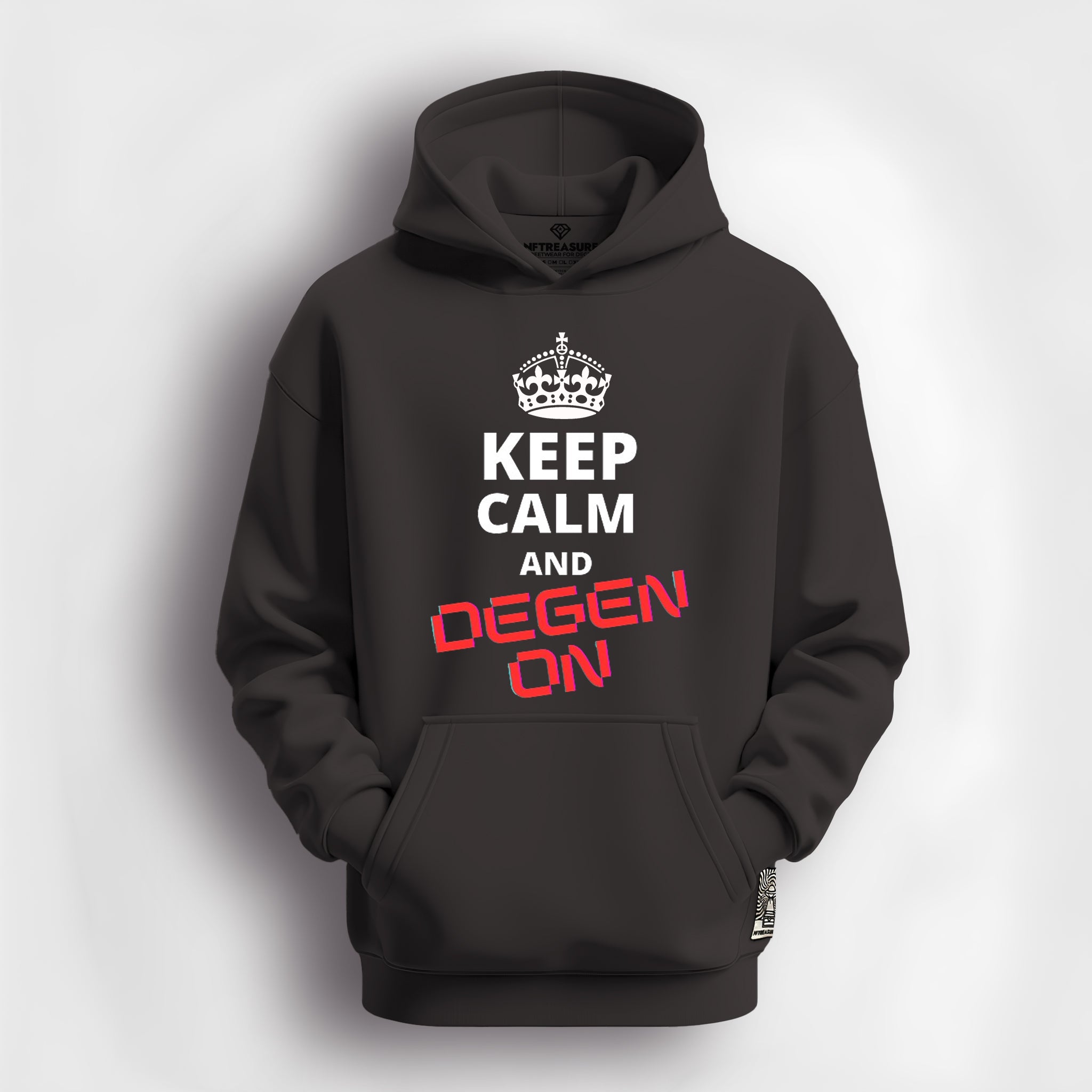 keep calm and degen on hoodie
