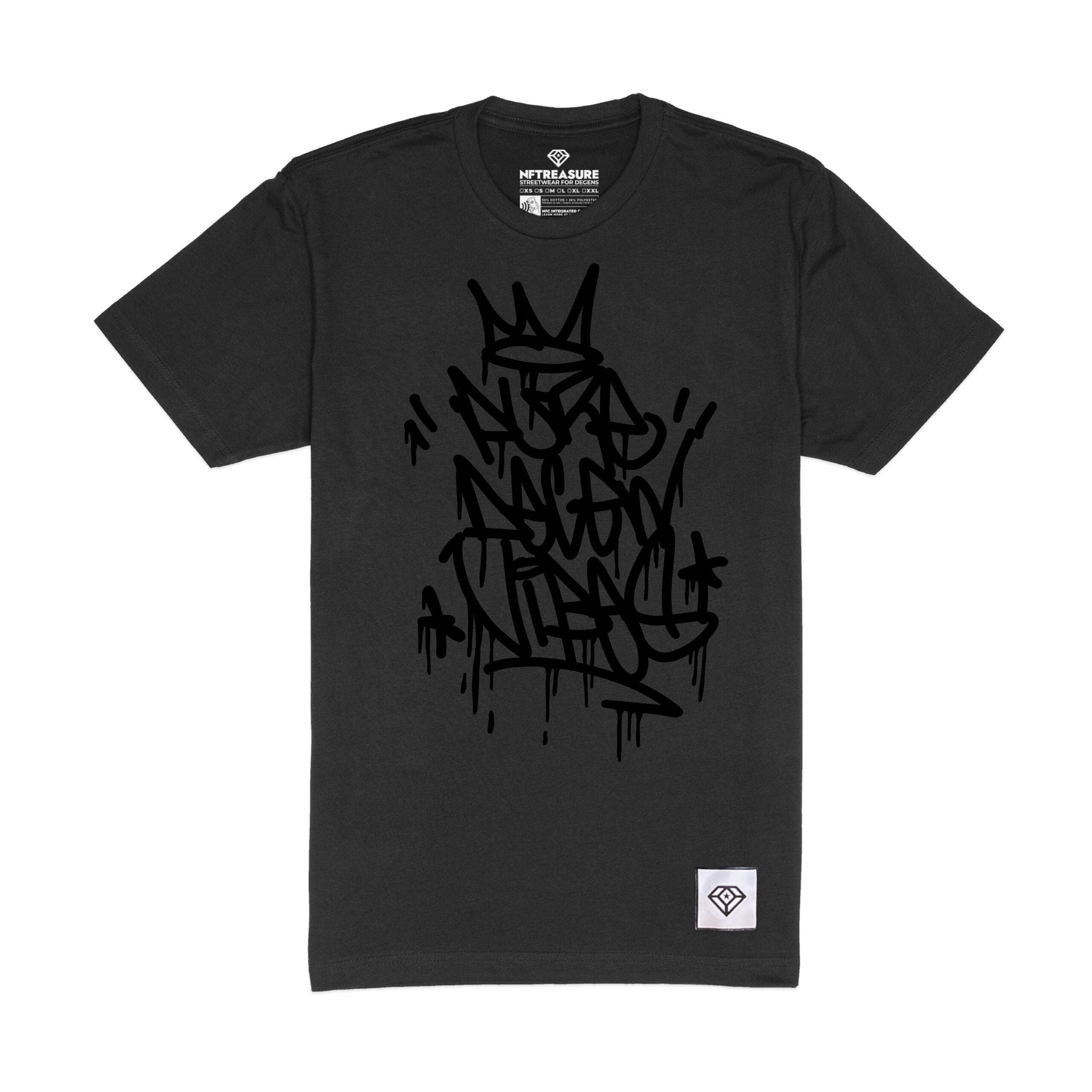 Pure Degen Tag style Graffiti T-shirt Blackout