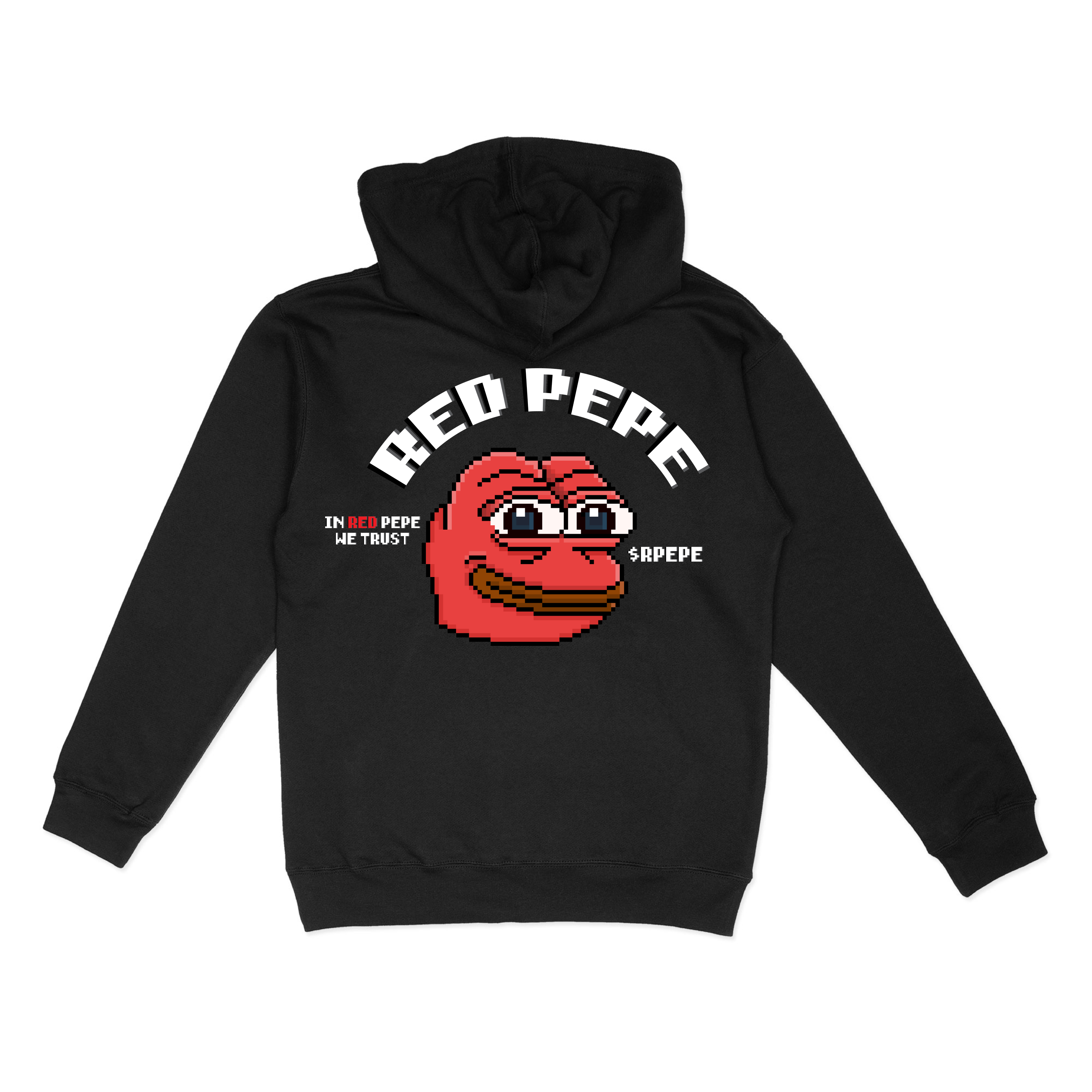 8 bit Pixelated Red Pepe Hoodie