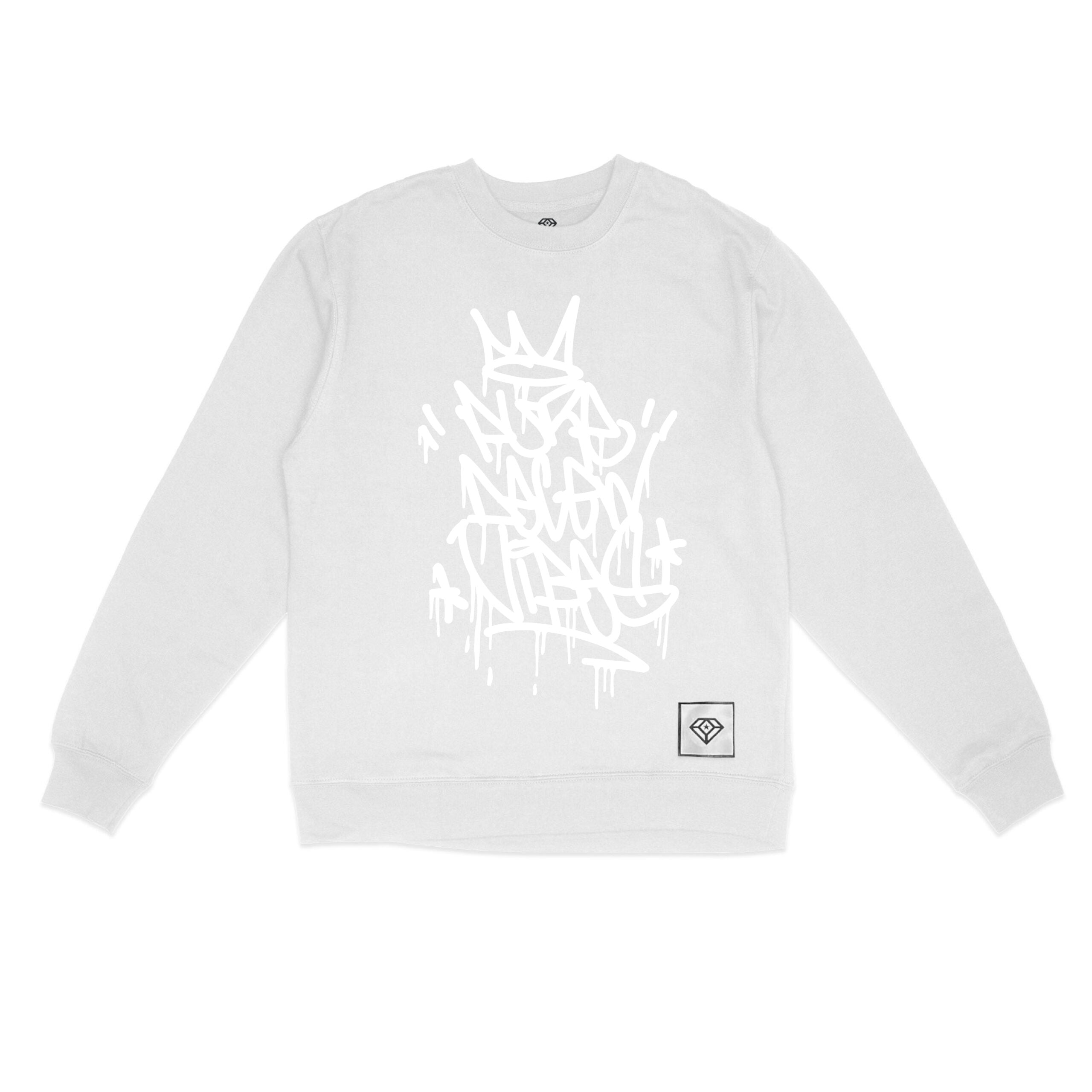 Pure Degen Tag style Graffiti Sweatshirt Whiteout design