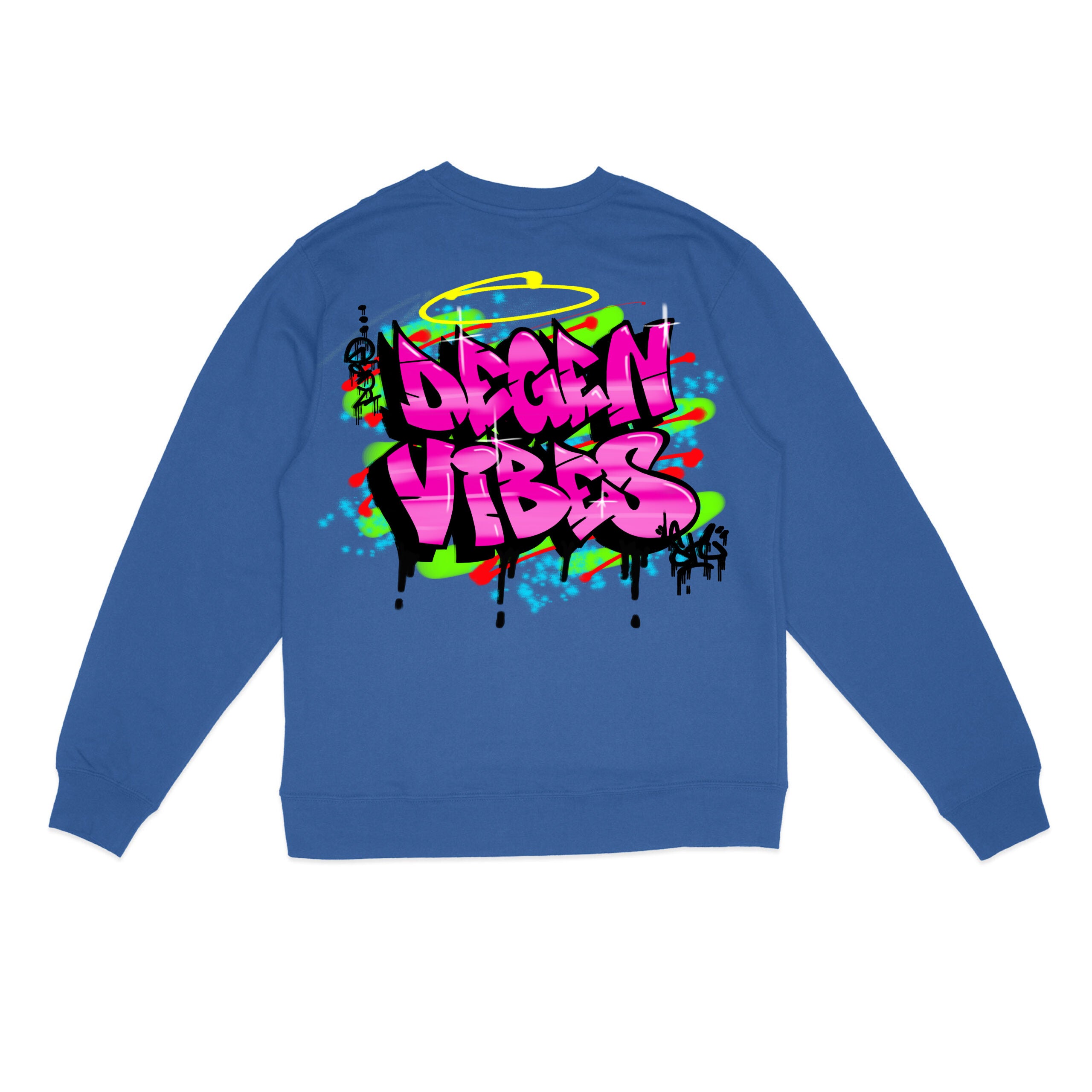 Pure Degen Vibes Hand Drawn Graffiti Sweatshirt - Pink