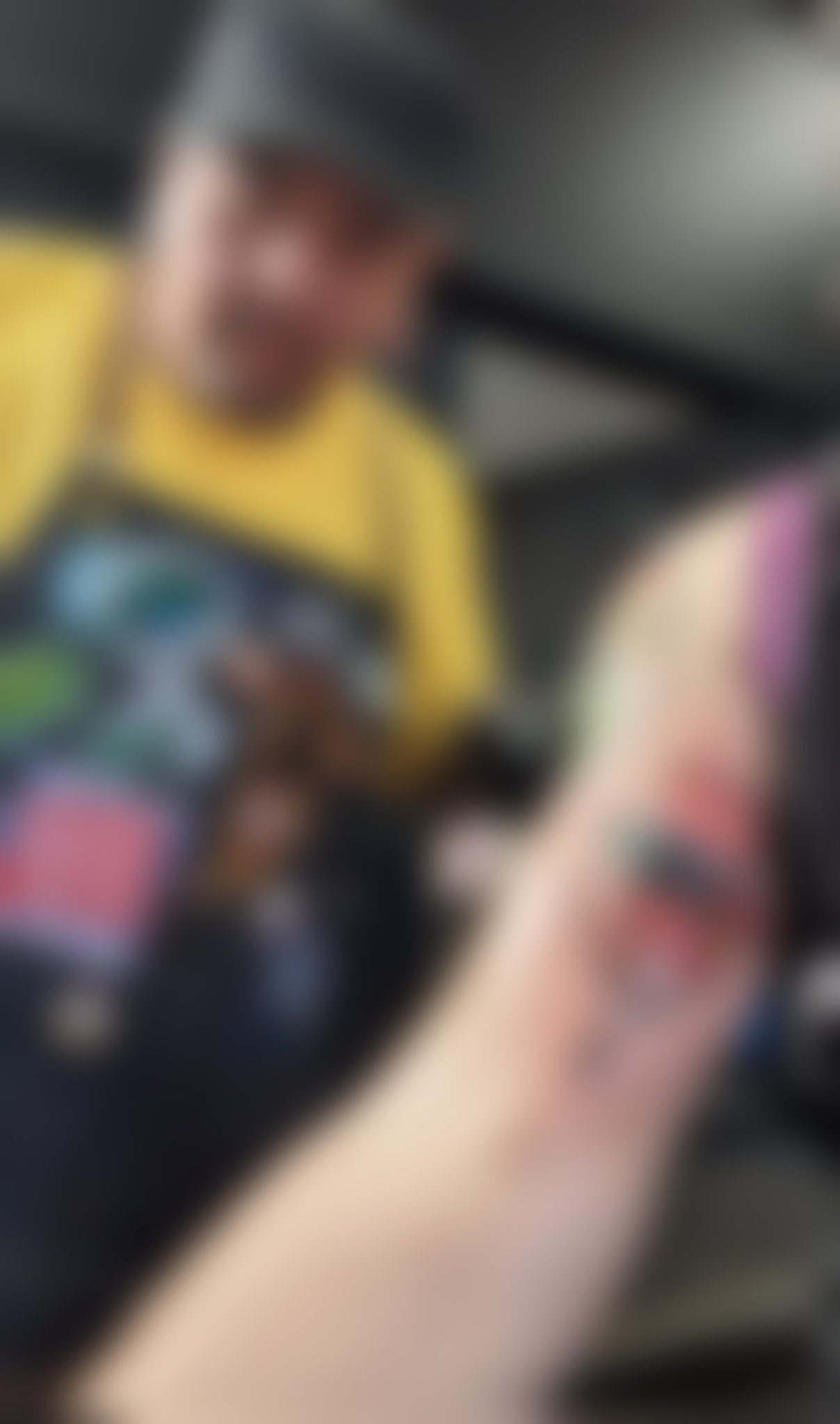 Customer photo (design blurred)